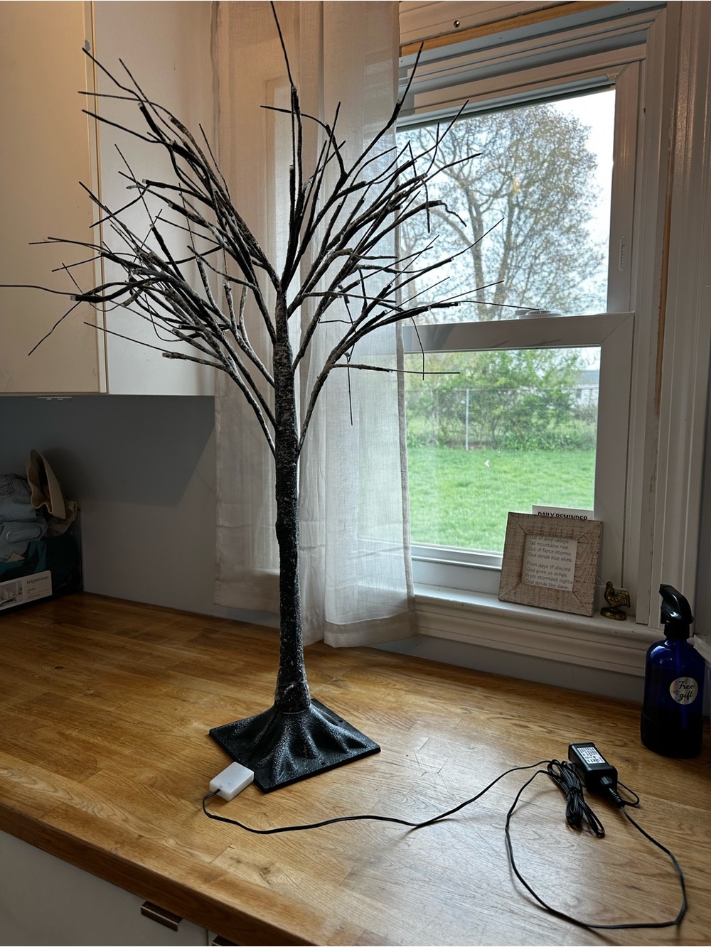 Black Decorative outdoor Branch Tree 34” white lights